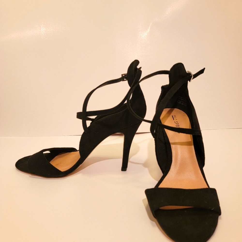 Call It Spring Women's Hauwet Dress Sandal, Black Nubuck, 8.5 B US